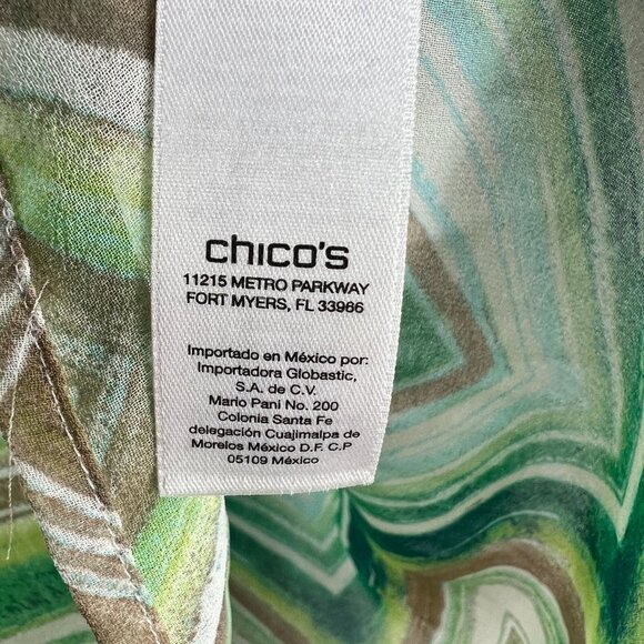 Chico's Tunic Blouse Watercolor Chevron Lorelai II Top with Sequins Womens Size - Picture 11 of 15